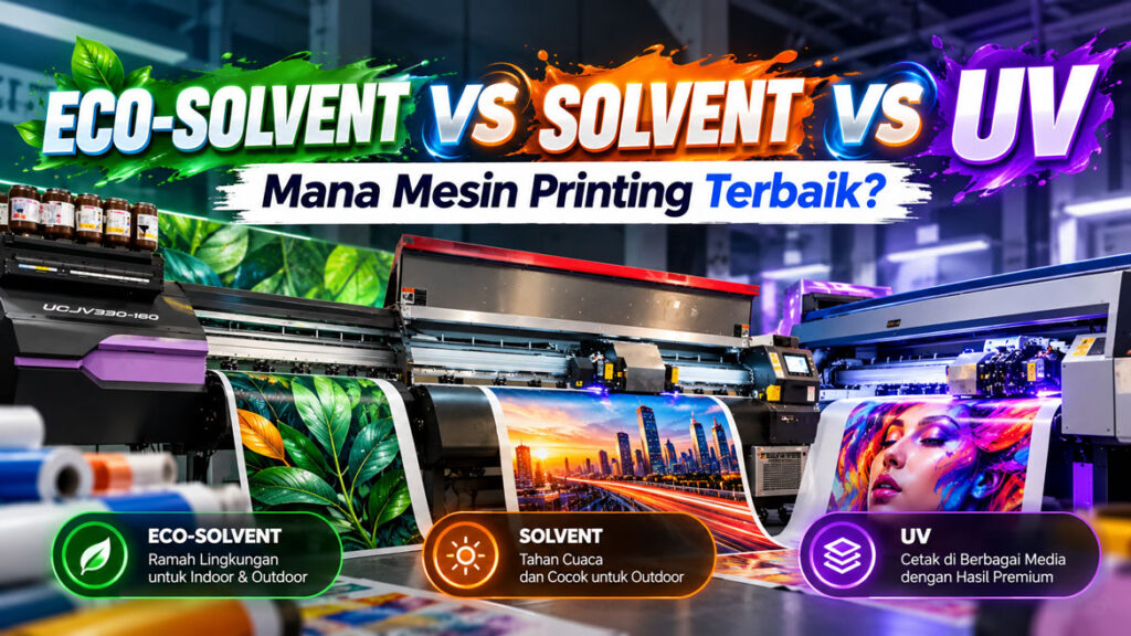 Eco-solvent, solvent, atau UV: Mana Mesin Printing yang Terbaik?